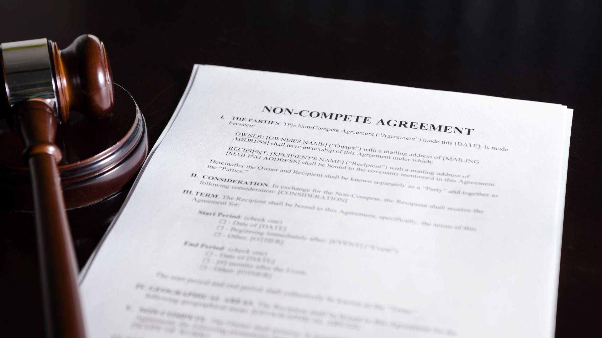 Non-Compete Clause with Gavel